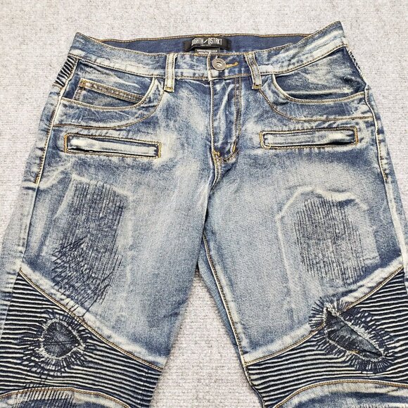 8IGHTH DSTRKT New York Jeans Mens 32x32 (30X30) Blue Distressed Denim Mid Rise - Picture 3 of 10